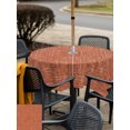 thumbnail image 4 of Square Outdoor Tablecloth with Umbrella Hole and Zipper 54x54 Inch, Vintage Burnt Orange Waterproof Patio Table Cloth, Modern Art Farmhouse Solid Color Washable Picnic Table Cover for Camping Dining, 4 of 7