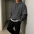 thumbnail image 5 of Chiccall Mens Hoodie Drawstring Long Sleeve Hooded Sweatshirts Casual Athletic Fashion Layered Sweatshirts for Men, 5 of 6