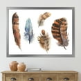 thumbnail image 3 of Designart 'Ethnic Boho Feathers In Earth Tones On White' Bohemian & Eclectic Framed Art Print, 3 of 4