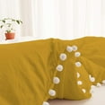 thumbnail image 4 of DNG Creations 1 Piece White Pom Pom Duvet Cover with Zipper Closure, 100% Egyptian Cotton, 800 Thread Cotton ( Full/Queen - Solid Gold ), 4 of 4