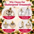 thumbnail image 2 of Velmasee 30PCS Shatterproof Christmas Tree Ornaments Set - Assorted Shapes Hanging Christmas Ball Ornaments Baubles Set with Strings for Holiday Xmas Tree Home Party Decor, 2 of 7