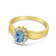 thumbnail image 3 of 10k Yellow Gold Oval Blue Topaz And Diamond Ring, 3 of 6