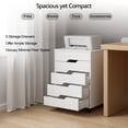 thumbnail image 3 of Ktaxon Mobile 5 Drawer File Cabinet Rolling Storage Cart Wood File Cabinet with Wheels, White, 3 of 11