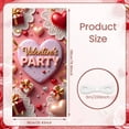 thumbnail image 2 of Pink Roses Valentine's Day Banner Red Hearts Love Backdrop Gold Stars Glittery Letters Romantic Display for Valentine's Day Party Romantic Dinner Anniversary Celebration, 2 of 9