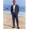 thumbnail image 5 of COOFANDY Men's 2 Piece Linen Suits Set Regular Fit Casual Linen Lightweight Suit Summer Beach Wedding, 5 of 5
