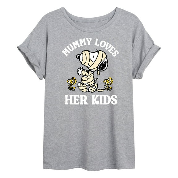 Peanuts - Mummy Loves Her Kids - Juniors Ideal Flowy Muscle T-Shirt