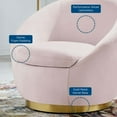 thumbnail image 7 of Modway Buttercup Performance Velvet Swivel Chair in Gold Pink, 7 of 7