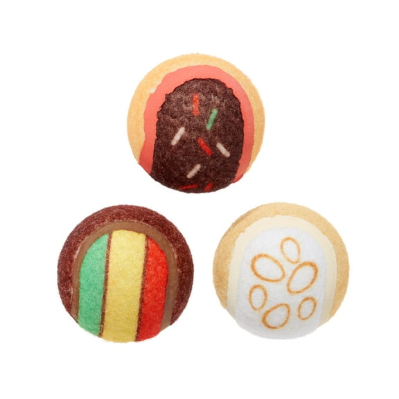 BARK Ballscoti Cookies Multi-Color Italian Cookies Squeaky Tennis Ball Dog Toy