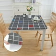 thumbnail image 2 of HAOXIT  Rectangle Table Cloth, Waterproof Vinyl Tablecloths with Flannel Backing, Wipeable Square  Plaid Table Cover for Dining, Picnic, Indoor and Outdoor 36*36, 2 of 8