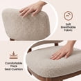 thumbnail image 3 of ClinQ Dining Chairs Set of 2, Boucle Upholstered Seat with Wood Legs and Curved Back, Modern Accent Seating for Kitchen, Dining Room, Beige, 3 of 6