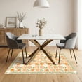 thumbnail image 3 of ODIKA 5'x7' Ultra-Soft Area Rug, Peach Fruit Leafy Botanical Vine Border Vintage Orchard Farmhouse Flowing None Washable, Bare feet friendly, Silk-Touch for Bedroom Home office, 3 of 7