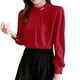 thumbnail image 5 of Camisas de vestir para mujer,Blusa plisada con cuello en V para mujer, manga corta, poliéster, informal, estampada, para uso diario, sopatenor, 5 of 7