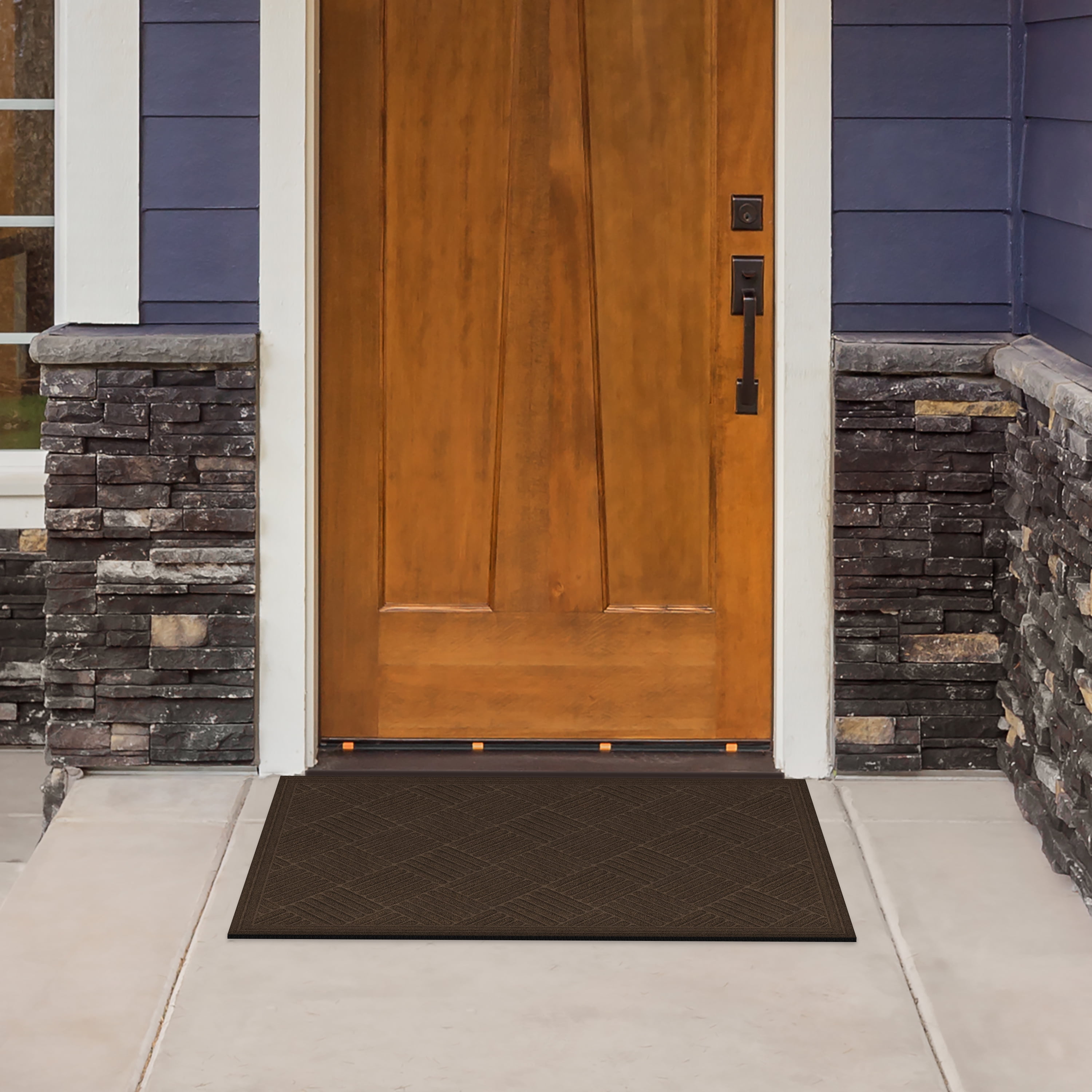 Mainstays Crosshatch Doormat, 2 ft x 3 ft, Walnut