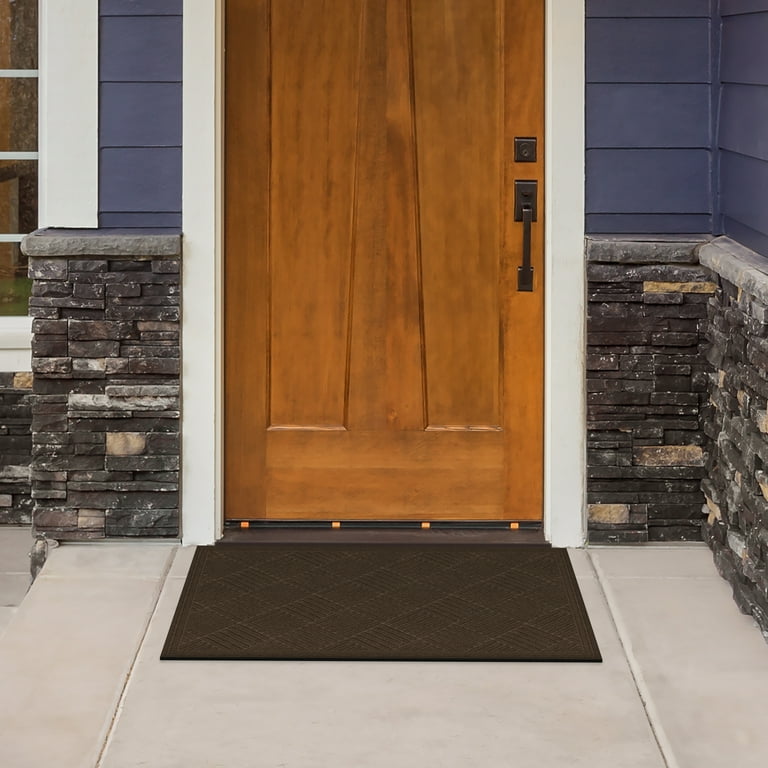 Mainstays Textures Crosshatch Polyester and Rubber Backed Doormat