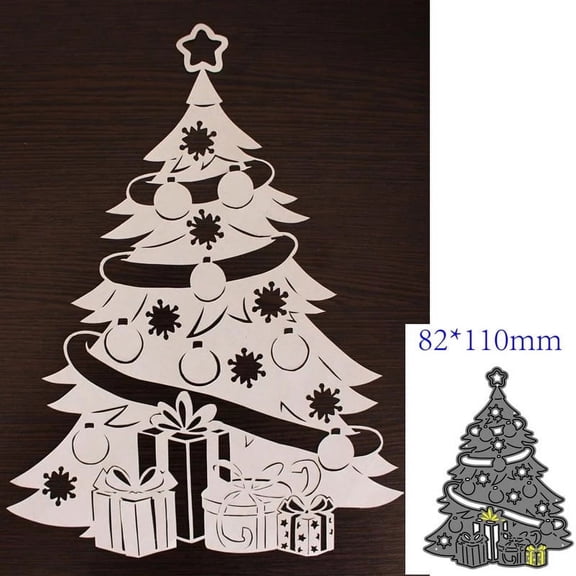 Metal Die Cuts, Christmas Tree Cutting Dies Stencils for DIY Scrapbooking Album Decorative Embossing Card Craft New