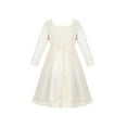 thumbnail image 2 of Girls Dress Beige Lace Floral Ruffle Pearl Party Pageant Wedding 8 Years, 2 of 7