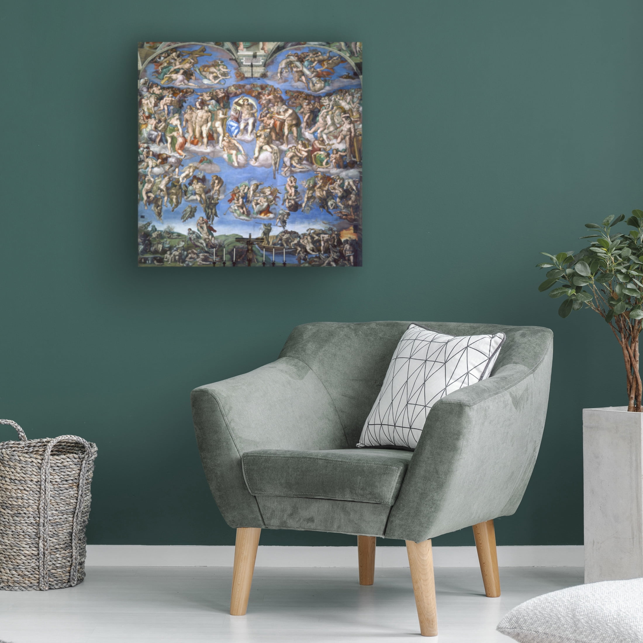Canvas Wall Art - Masters Collection 'Last Judgment Michelangelo' Wall Art for Living Room, Bedroom, or Office DÃ©cor by Trademark Fine Art - 18 x 18 Inches