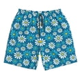 thumbnail image 5 of Wukai Daisies Flowers Print Beach Trunks with Compression Liner Swimsuit Quick Dry Beach Sports Shorts with Pocket-Large, 5 of 8