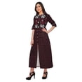 thumbnail image 3 of Moomaya Short Sleeve Printed Summer Kurti A-Line Tunic Dresses For Women, 3 of 5