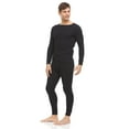 thumbnail image 5 of BILLIONHATS 2 Piece Thermal Sets for Men, Base Layer Long Johns Underwear, Top & Bottom, Cotton, Solid Colors Black, 5 of 7