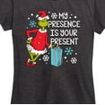 thumbnail image 3 of Dr. Seuss - The Grinch My Presence Is Your Present - Women's Short Sleeve Graphic T-Shirt, 3 of 5