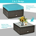 thumbnail image 4 of Topcobe 6 Pcs Patio Rattan Furniture Set with Sectional Cushion, Outdoor Furniture, Turquoise, 4 of 9