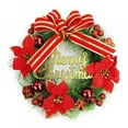 thumbnail image 1 of 12" Christmas Wreath Artificial Wreath with Pinecones, Bowknots, Flowers and Berries and Balls, Christmas Decor Wreath for Front Door Wall Window, 1 of 5