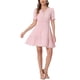 thumbnail image 2 of Vestido Casual Mini de Manga Abullonada con Escote en V y Cintura Elástica para Mujeres INSPIRE CHIC Color Rosa Claro Talla M, 2 of 5