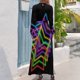 thumbnail image 3 of Vestido largo de verano con falda de mujer, versión de imagen única con estrellas brillantes de neón de los años 80, ropa de verano para mujer, 3 of 5