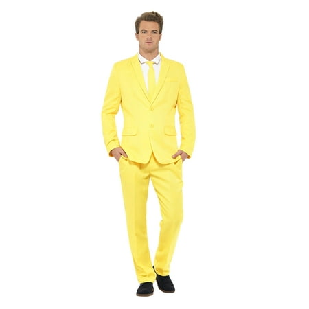 Smiffy's Men's Yellow Suit with Jacket Trousers and