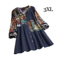 thumbnail image 5 of sweethay camisa de gran tamaño patrón de cuello estilo étnico transpirable manga larga botón blusa accesorios multi tamaño azul / xxxl Type2 NO2 sweethay AP011486-22, 5 of 5