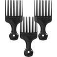 thumbnail image 1 of EeaseCA 3pcs Large Wide Tooth Comb Hair Detangling Comb Hairdressing Rake Combs Slick Styling Hair Brushes (Black), 1 of 8