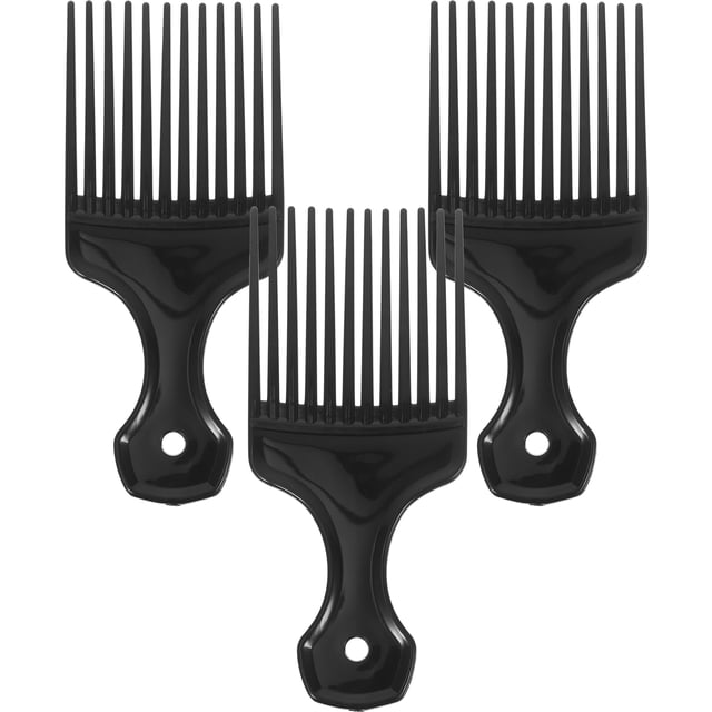 EeaseCA 3pcs Large Wide Tooth Comb Hair Detangling Comb Hairdressing Rake Combs Slick Styling Hair Brushes (Black)