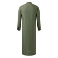 thumbnail image 4 of XDZJLR Men's Shirts Middle Arabic Style Long Button Muslim Robe Long Sleeve Robe Side Slit Robe Button Pocket Robe Tee, 4 of 6