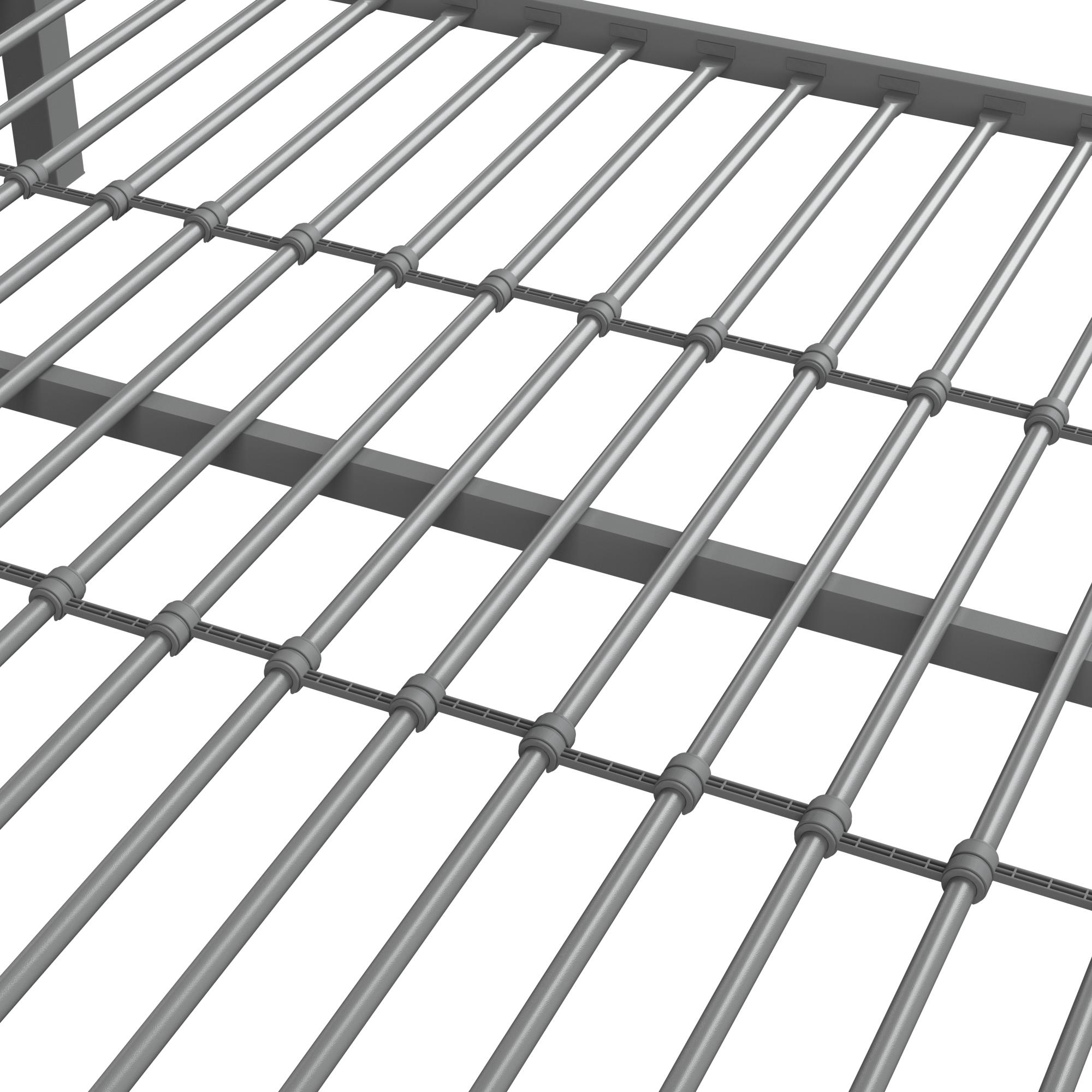 Your Zone Full Metal Platform Bed, Silver