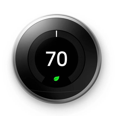 Restored Google Nest 3rd Gen Learning Smart Wi-Fi App Control Thermostat-Stainless Steel