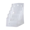 thumbnail image 3 of Soporte de Acrílico para Folletos, Soporte para Folletos, Estante con Diseño Inclinado Hacia Atrás, Soporte de Mesa, Soporte de Letrero para Folletos, A5 4 niveles, 3 of 8