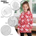 thumbnail image 6 of Xoenoiee Heart Love Leaves Print Girls Long Sleeve Sweatshirts Loose Casual Long Pullover Hooded Tops Valentine's Day Girls Hoodie Dress Athletic Casual Jacket Tops with Pocket, 9-10 Years, 6 of 7