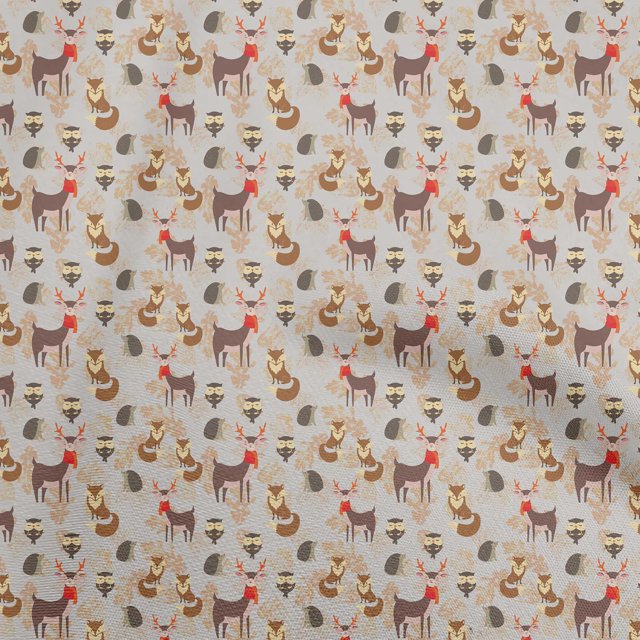 oneOone Georgette Viscose Light Gray Fabric Autumn Craft Projects Decor Fabric Printed By The Yard 42 Inch Wide