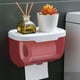 thumbnail image 3 of Inteprter Caja de pañuelos impermeable portarrollos de papel caja de almacenamiento de inodoro montada en la pared Juegos de accesorios de baño rojo, 3 of 6