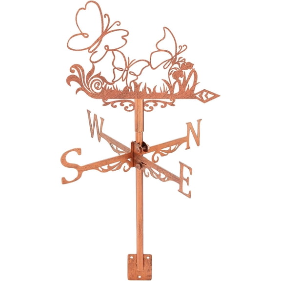 Butterfly Weather Vane Tussock Wind Vanes for Yard Metal Weathervane Roof Mount for Gardens Outside Reddish Copper Weathervanes Farmhouse