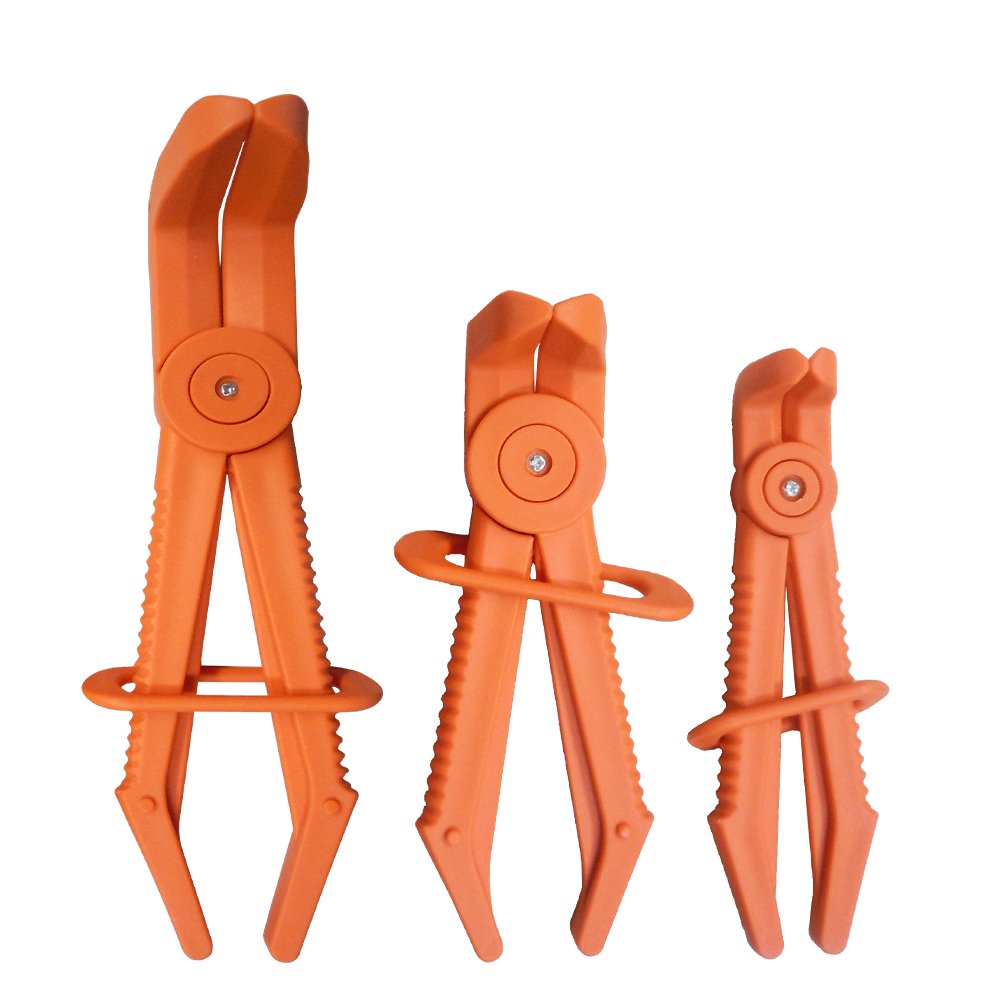 3Pcs Flexible Hose Clamp Tool Set Brake Fuel Water Line Clamps Plier Kit Nylon Hose Pinch Pliers
