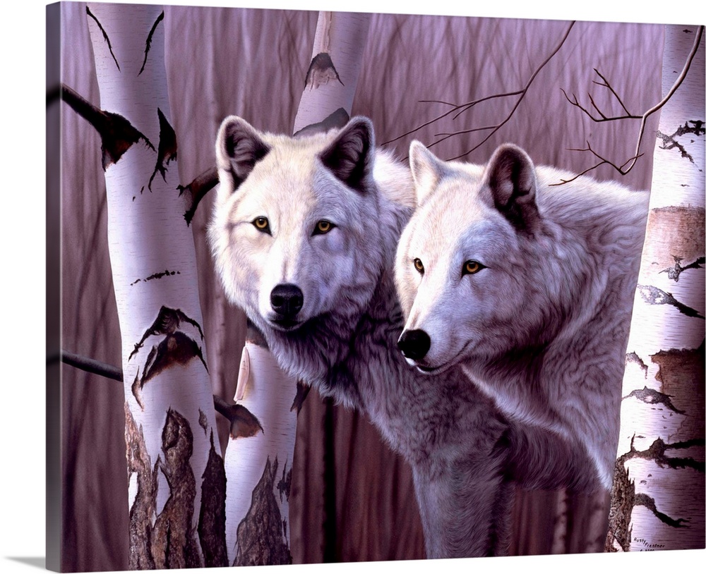 Great BIG Canvas "A Pair Of White Wolves" Canvas Wall Art Walmart
