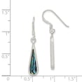 thumbnail image 2 of 925 Sterling Silver Abalone Teardrop Drop Dangle Earrings Pearl Natural Stone Shell, 2 of 6