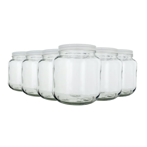64oz Wide Mouth Jars With Solid 110mm Metal Lids (Pack of 6)
