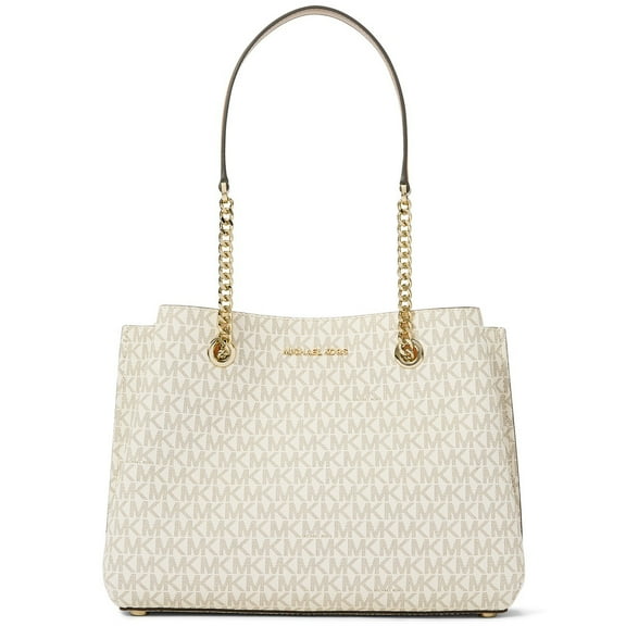 Michael Kors Women's Teagen Signature Logo Small Shoulder Bag (Vanilla)