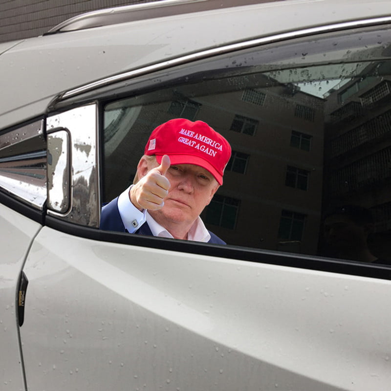 passenger side window.SS life size Trump car sticker adhesive back