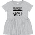 thumbnail image 3 of Inktastic Chicago Illinois Someone Loves Me Skyline Girls Baby Dress, 3 of 5