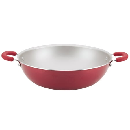 Rachael Ray Create Delicious 14.3" Aluminum Nonstick Wok Red