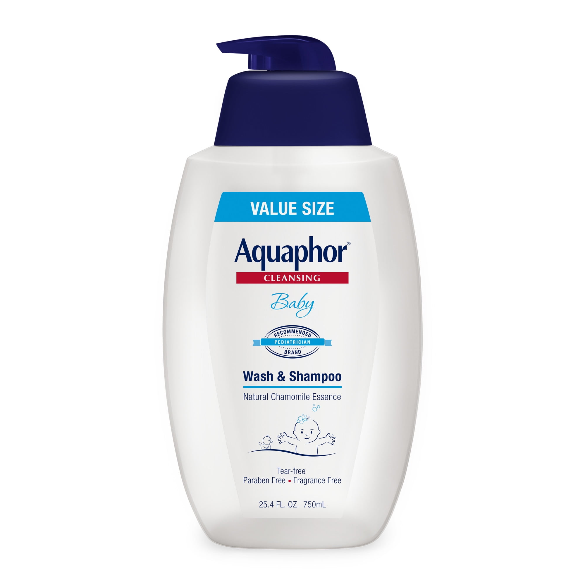 (2 pack) Aquaphor Baby Wash & Shampoo, Fragrance Free and Tear Free for Baby's Sensitive Skin, 25.4 fl oz